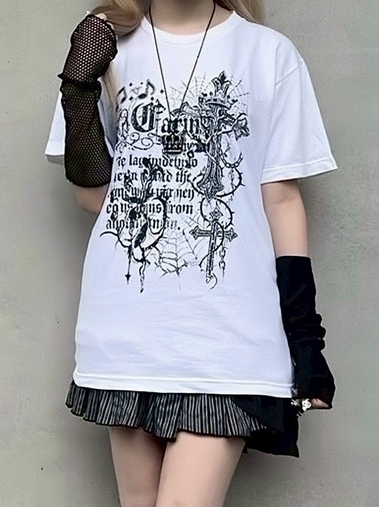 クロスプリントTシャツ