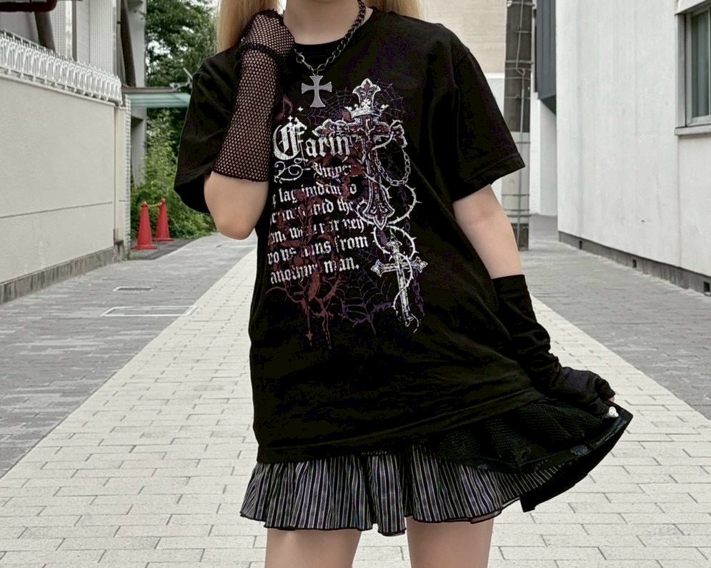 クロスプリントTシャツ
