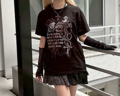 クロスプリントTシャツ
