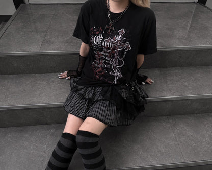 クロスプリントTシャツ