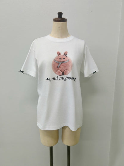 リボンバニープリントTシャツ